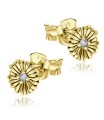 Elegant Flowers with CZ Stone Silver Ear Stud STS-5480